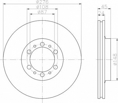 HELLA PAGID 8dd355105131 -  Тормозной диск